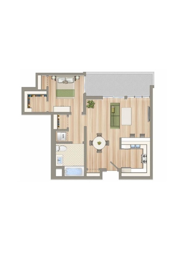 1 pent- F, 646 sq, 1x1 - 1 Bed/1 Bath