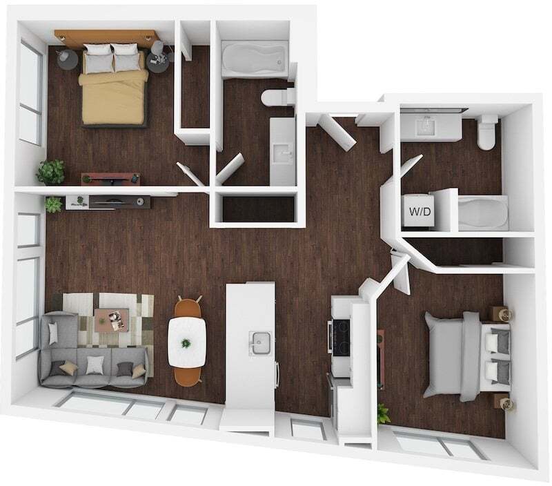 Floor Plan - 2 Bed/2 Bath-F9