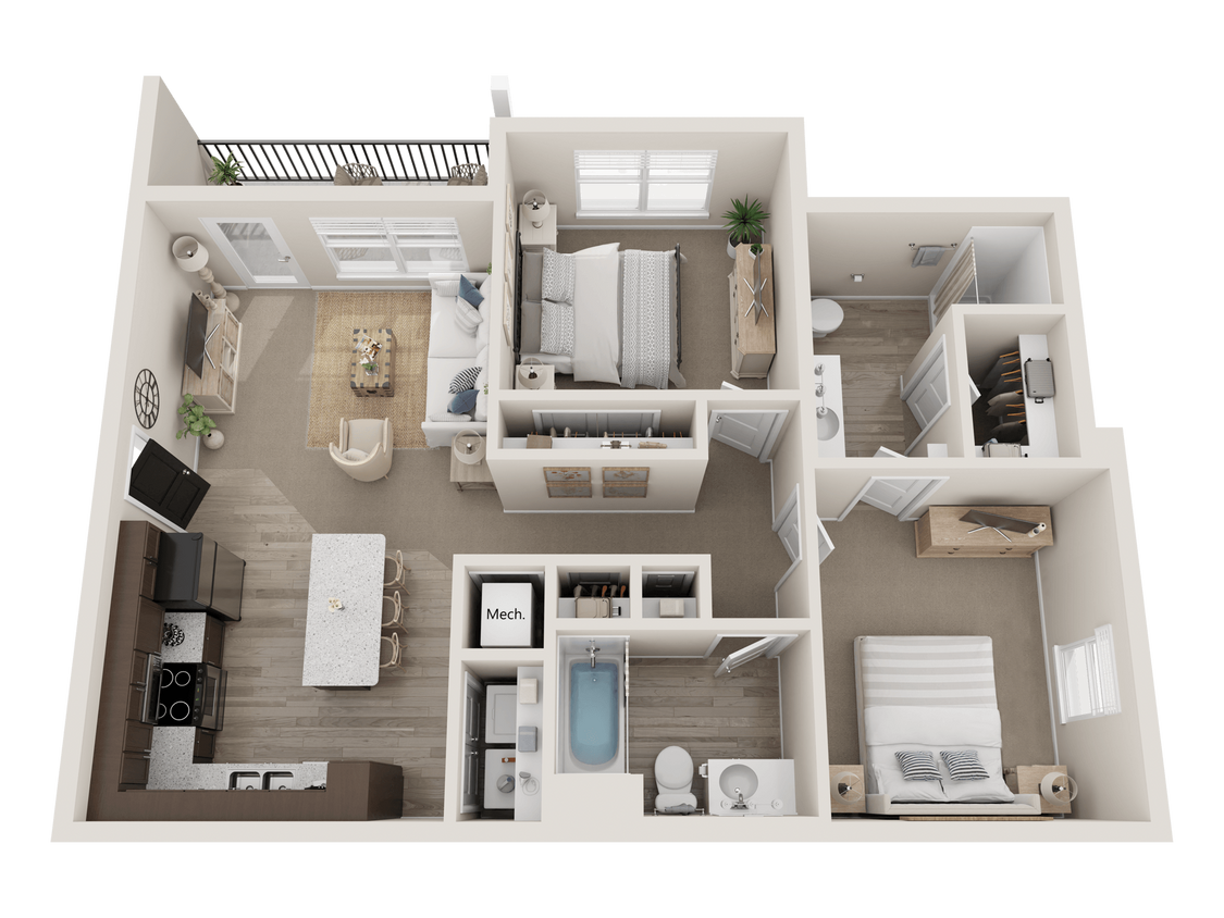 Floor Plan - Two Bedroom Two Bath A