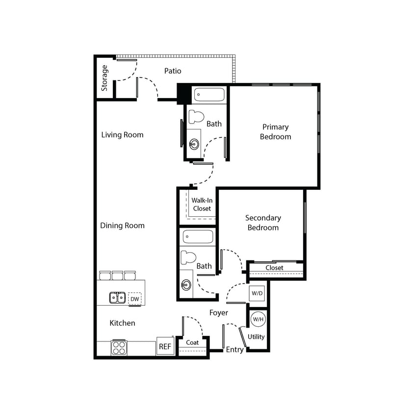 Floor Plan - Unit C - Two Bedrooms