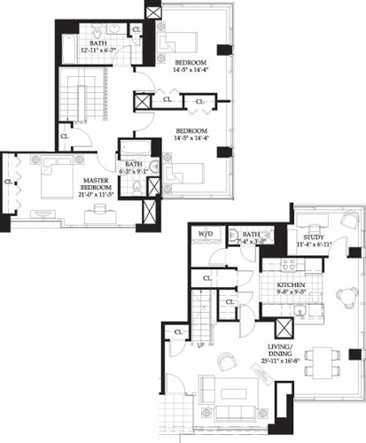 Floor Plan - Asteria 3 BR Townhome