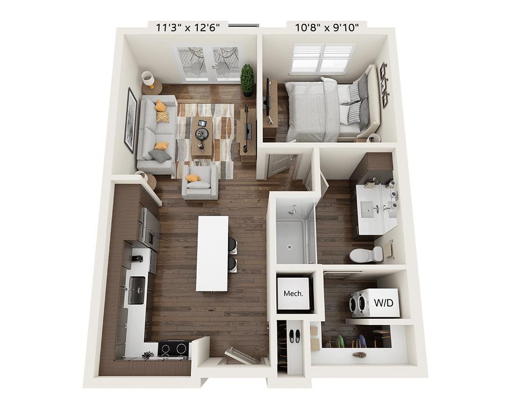 Floor Plan - One Bedroom A1G-III
