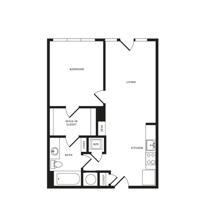 Floor Plan - 1 Bed/1 Bath-A10 Modern