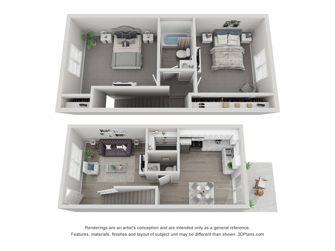 Floor Plan - 2x1.5 Standard Townhome-Call For Availability