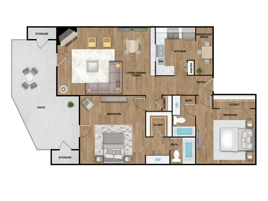 B1_1278 - 2 Bed, 2 Bath A