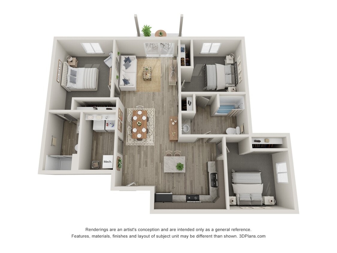 Floor Plan - 3 Bedroom 2 Bathroom