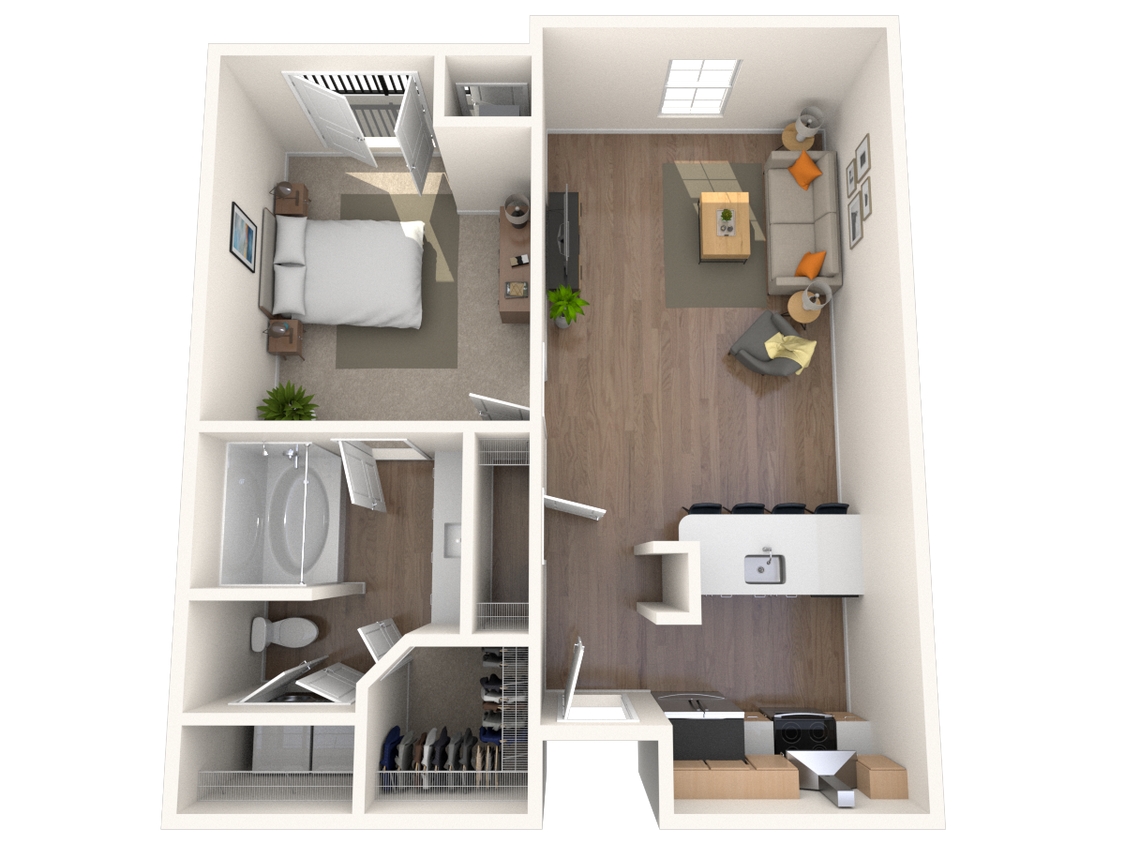 Floor Plan - Traditional 1x1 615-659 SF