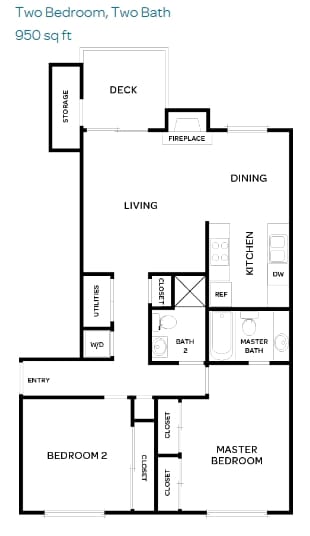 2BR/2BA b/w - Seascape