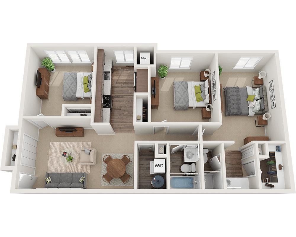 Floor Plan - Three Bedroom C2