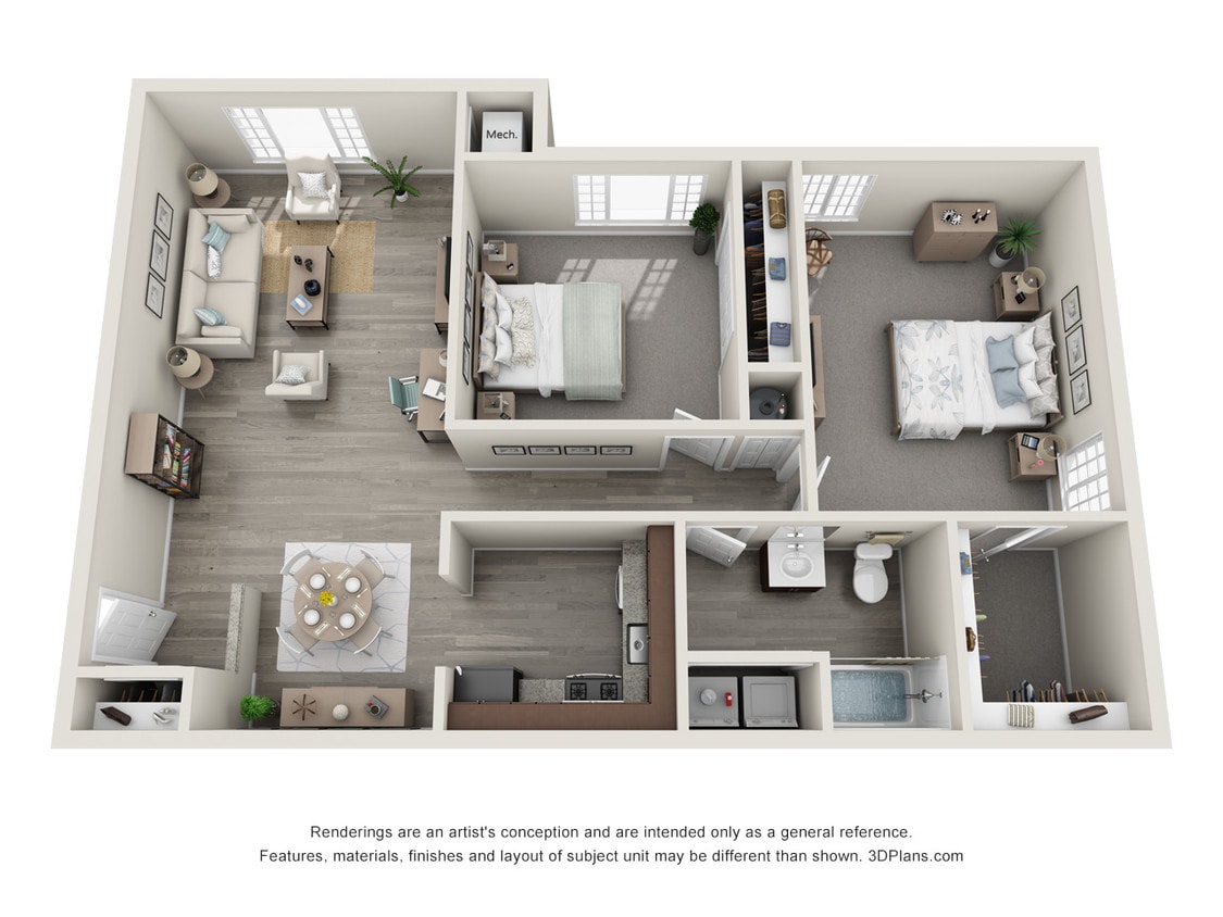 Floor Plan - 2 Bedroom - Renovated