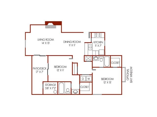 Two Bedroom / Two Bath 1066 Sq Ft - 2 Bed 2 Bath