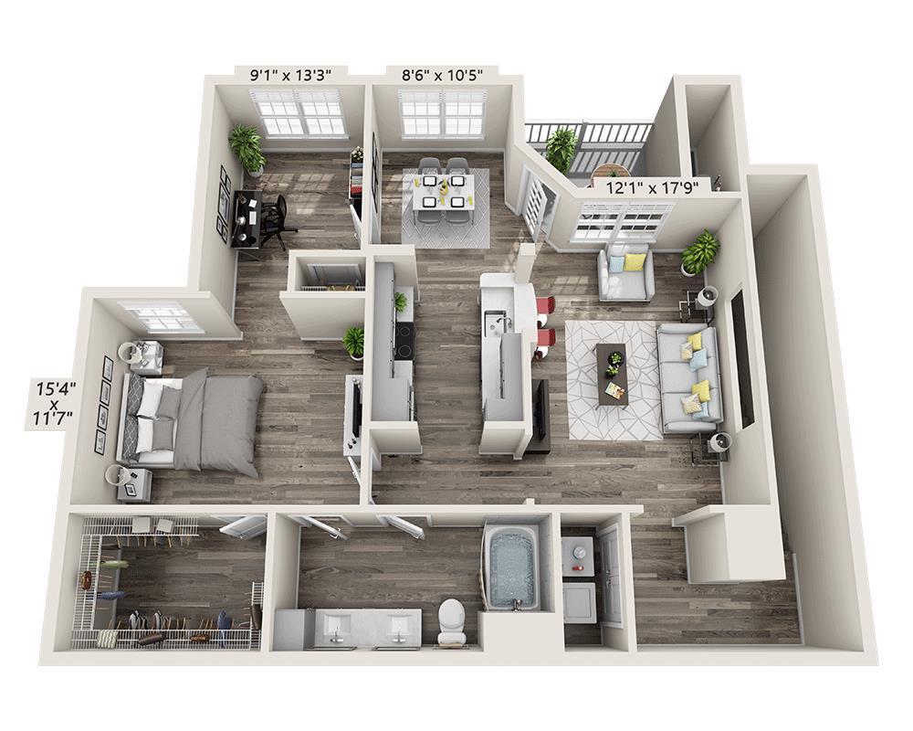 Floor Plan - Plan D2 (A1BD)