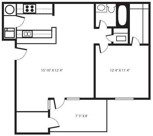 1BR/1BA - A2