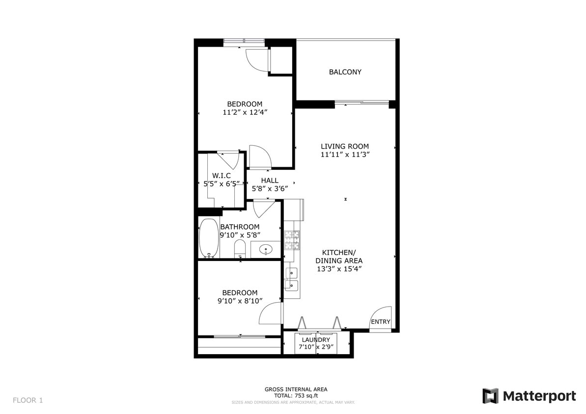 2BR, 1BA - Two Bed One Bath