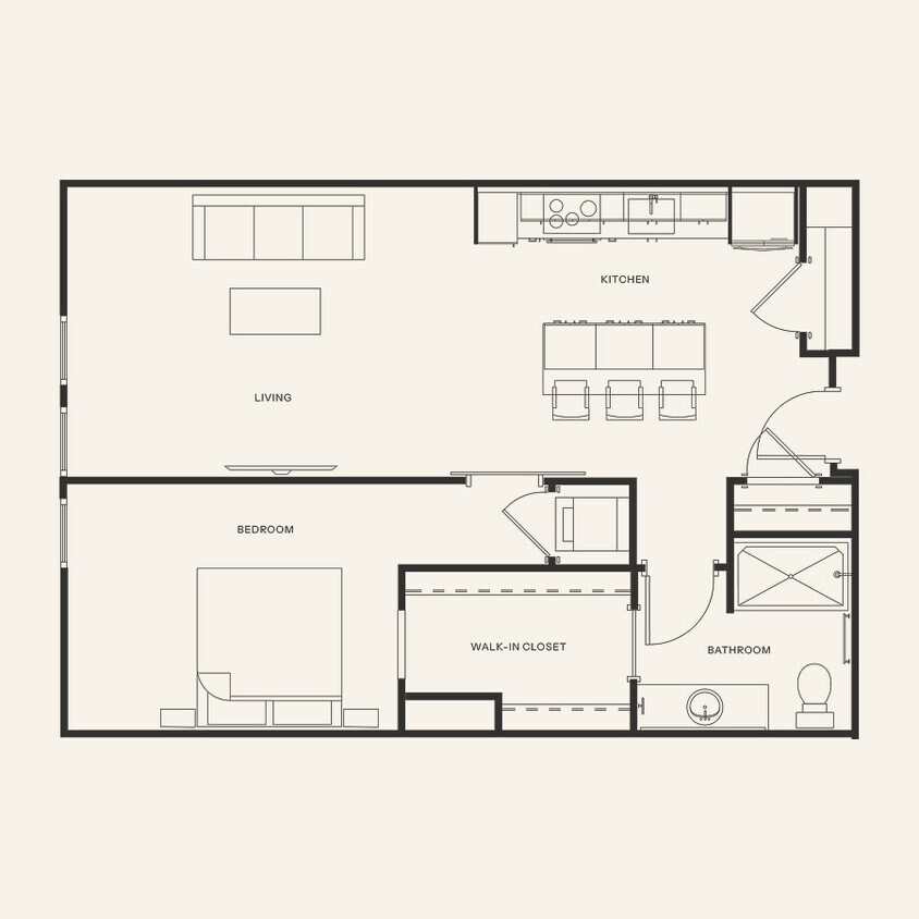 Floor Plan - A2 - One Bedroom 