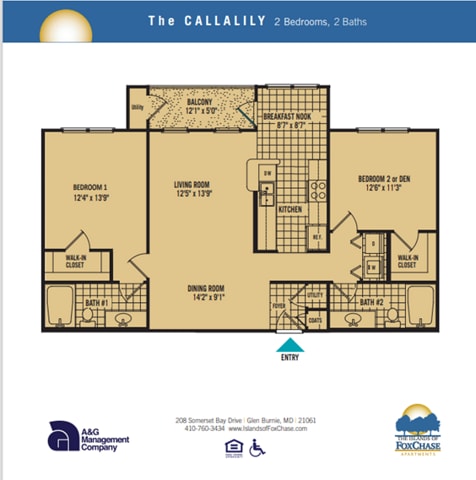IOFC - 1B2BDen (Calla Lily) - Two Bedroom - Calla Lily