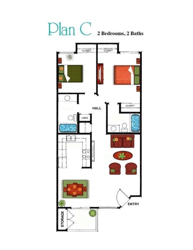 2BR/2BA - Plan C