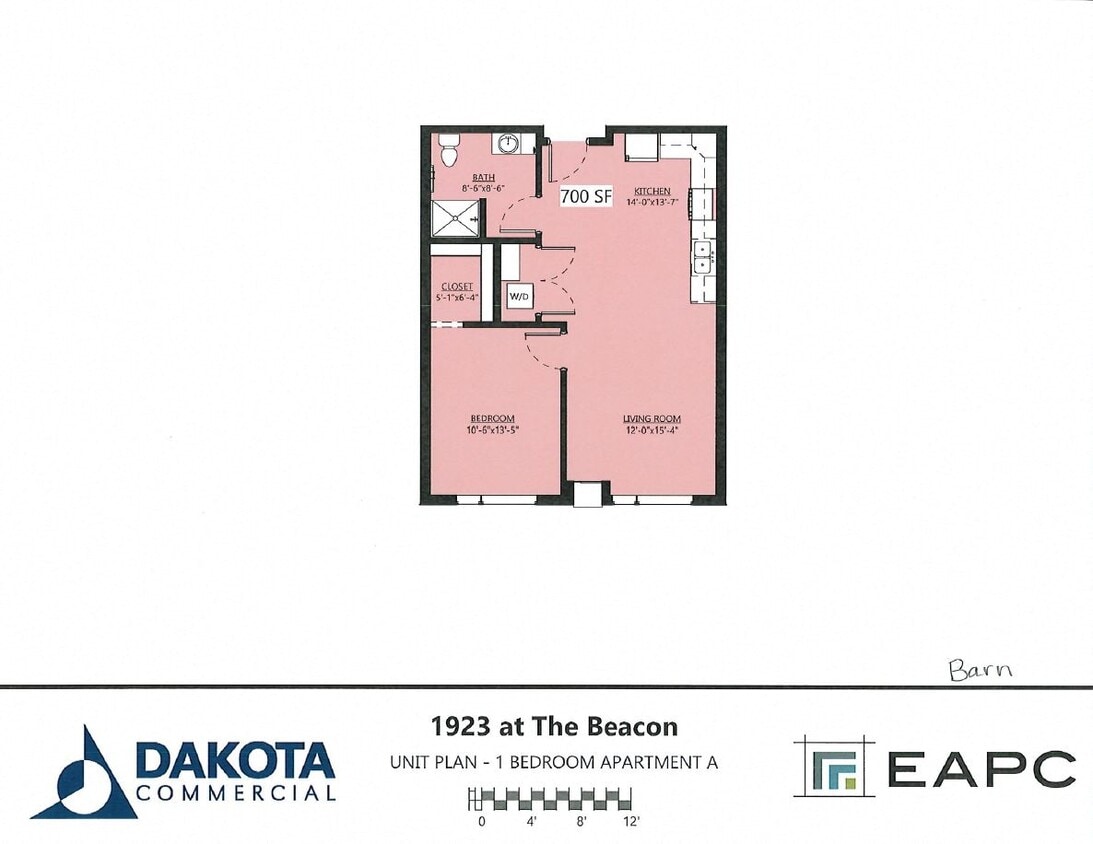 Floor Plan - Barn 1B/1B 