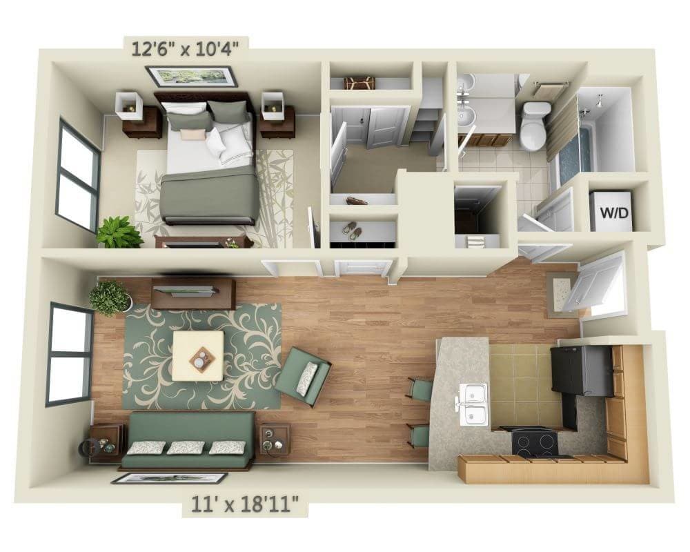 Floor Plan - 1 BEDROOM TOWER (A1C)
