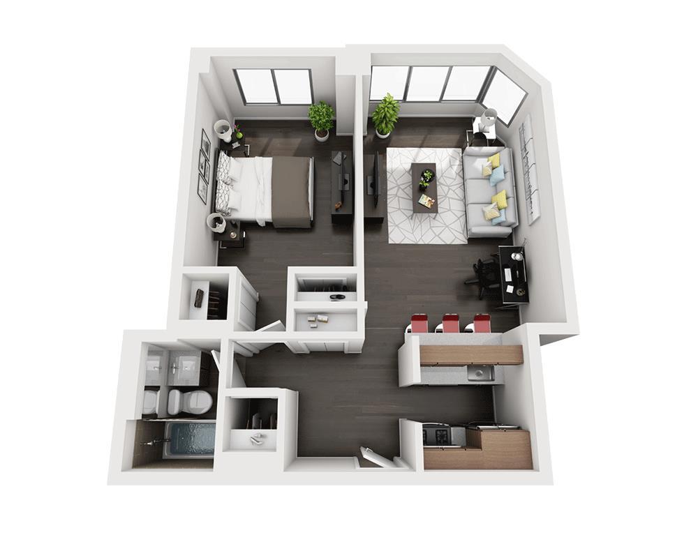 Floor Plan - One Bedroom A1H