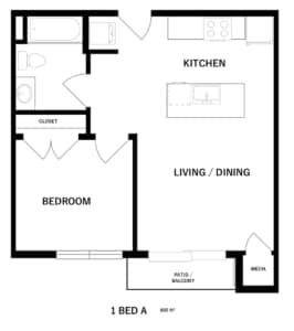 Floor Plan - 1B1B-600