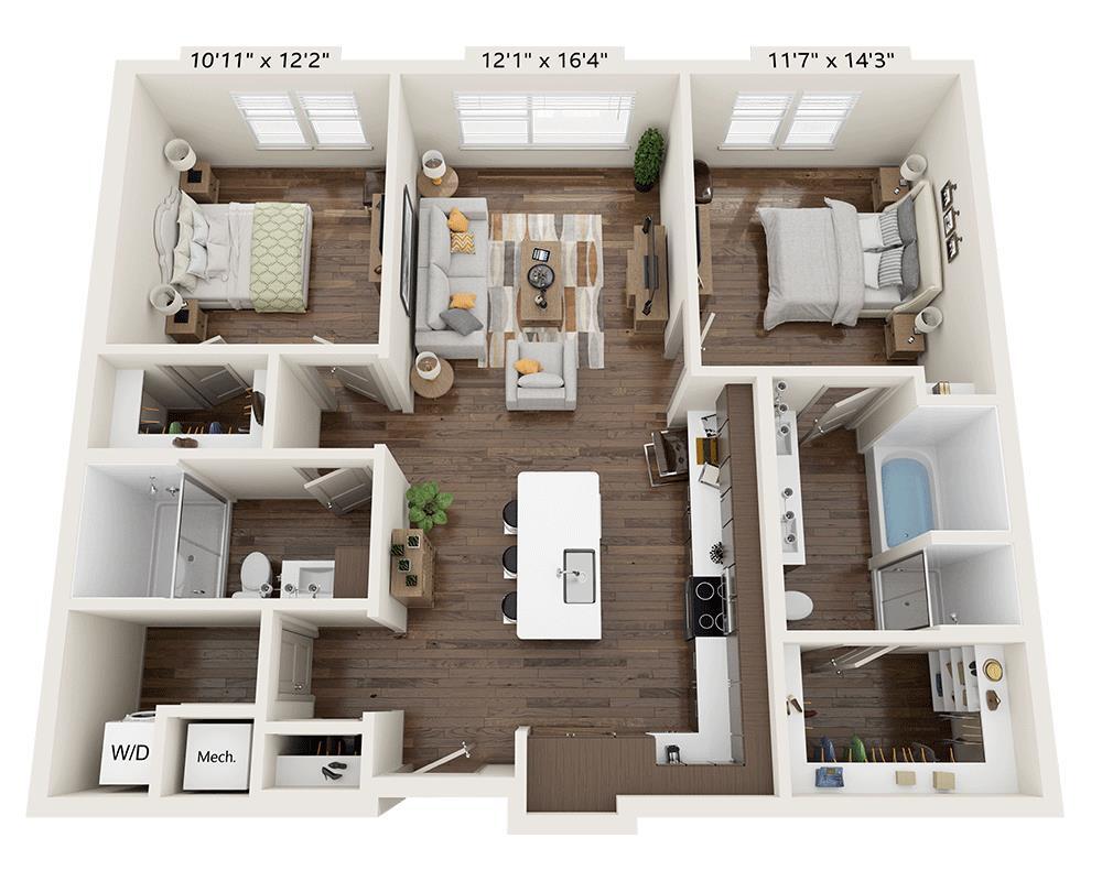 Floor Plan - Two Bedroom B2C-III
