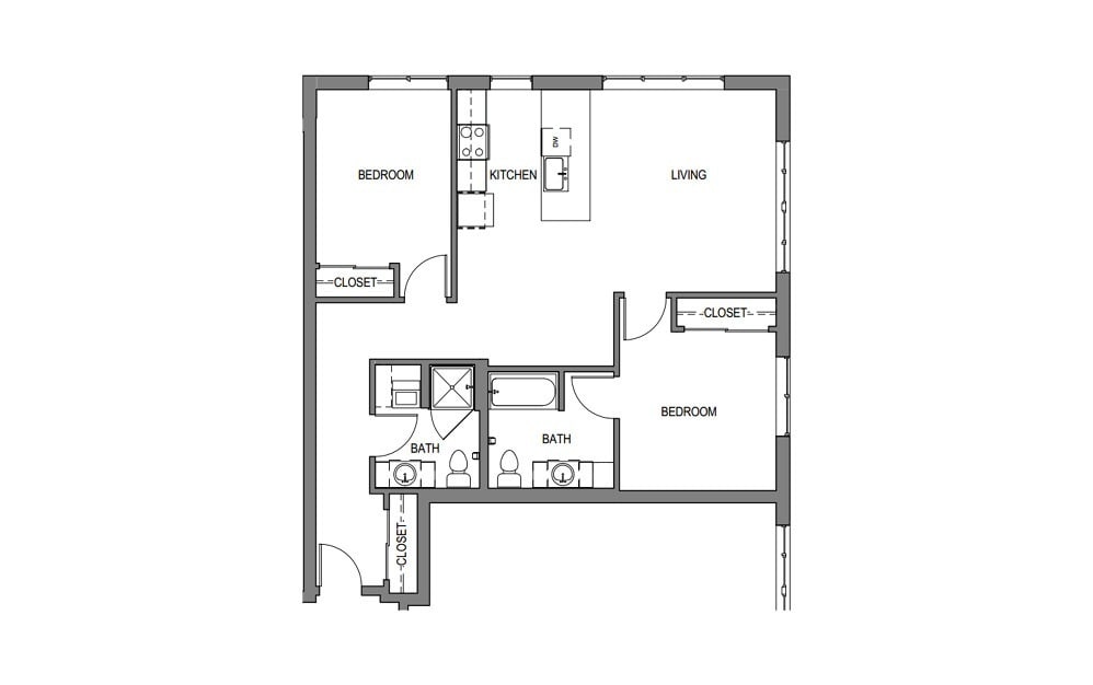 Floor Plan - 2 Bed/2 Bath-F3