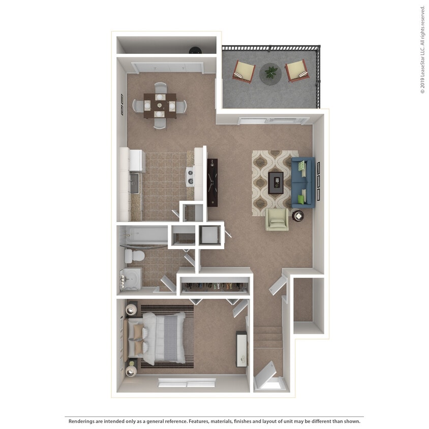 Floor Plan - 1x1 - Sycamore