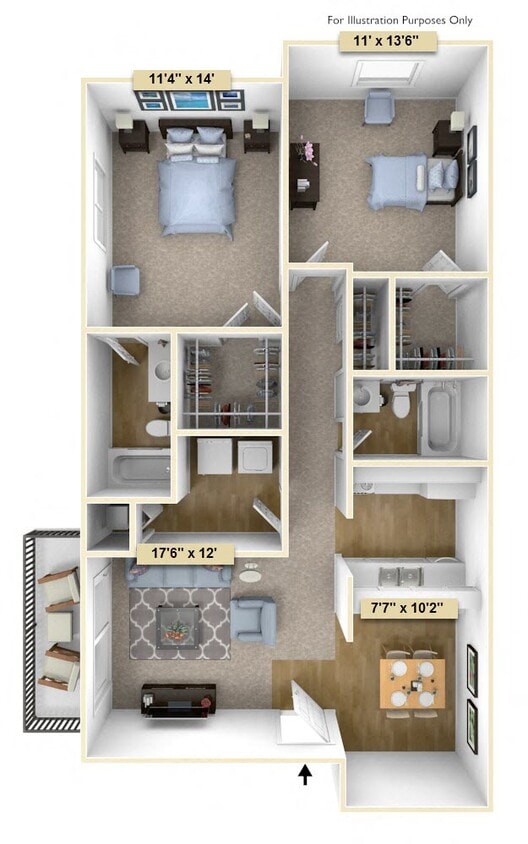Floor Plan - Two Bedroom Spruce