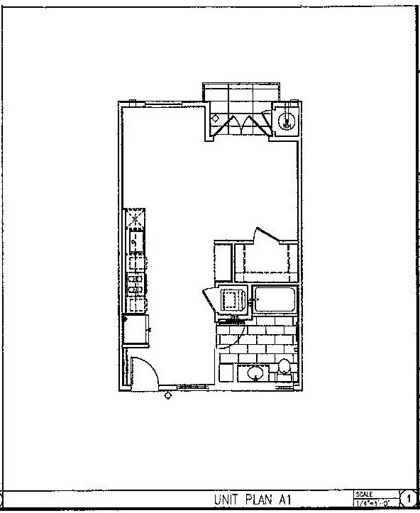 Floor Plan - Unit A1 Studio