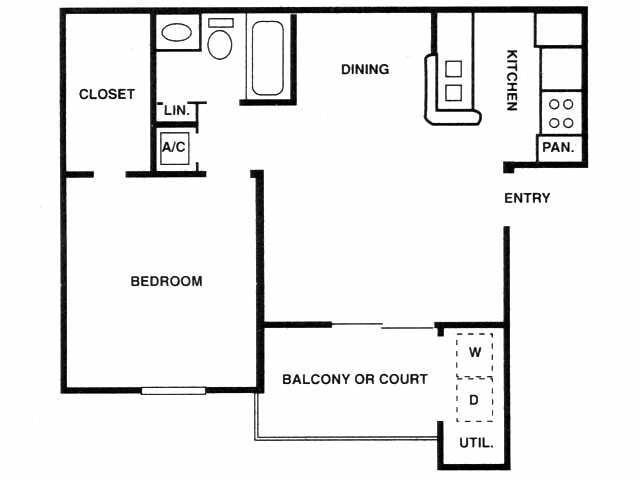 1BR/1BA - 1A