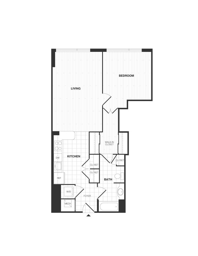 Floor Plan - 1 Bed/1 Bath