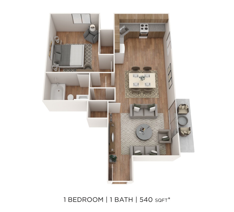 Floor Plan - One Bedroom