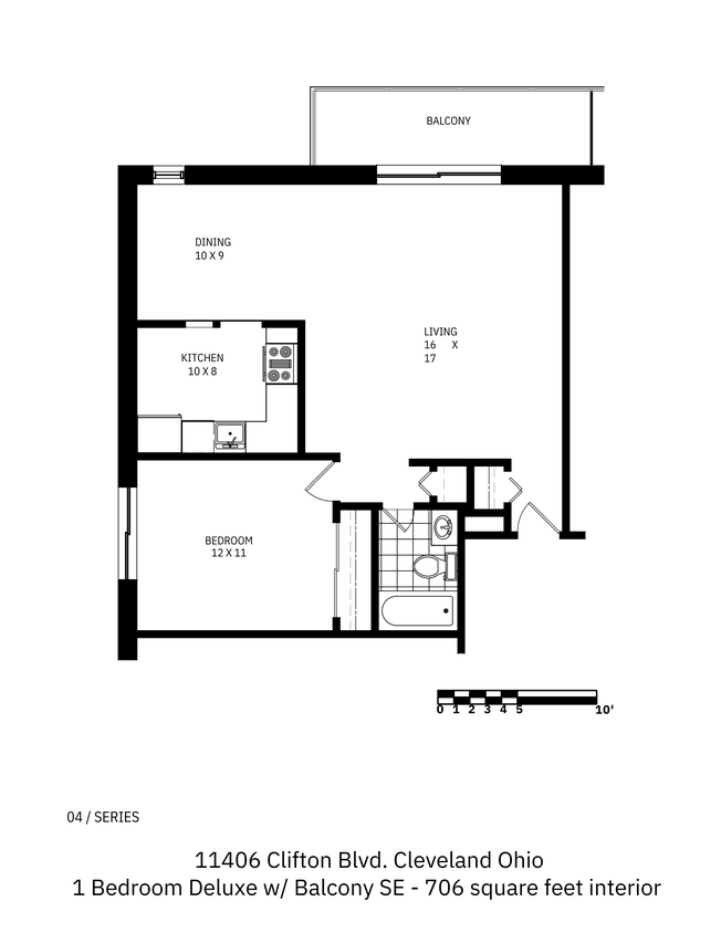 Floor Plan - 1 Bedroom 1 Bath F