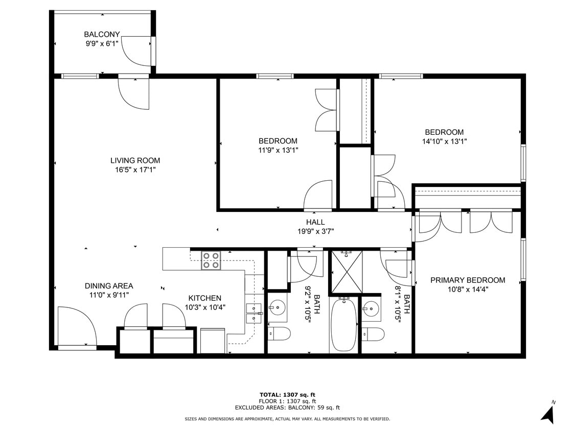 Floor Plan - 3BD/2BA/MKT
