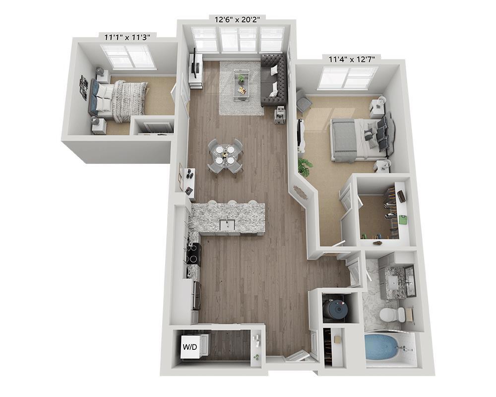 Floor Plan - Two Bedroom B1B