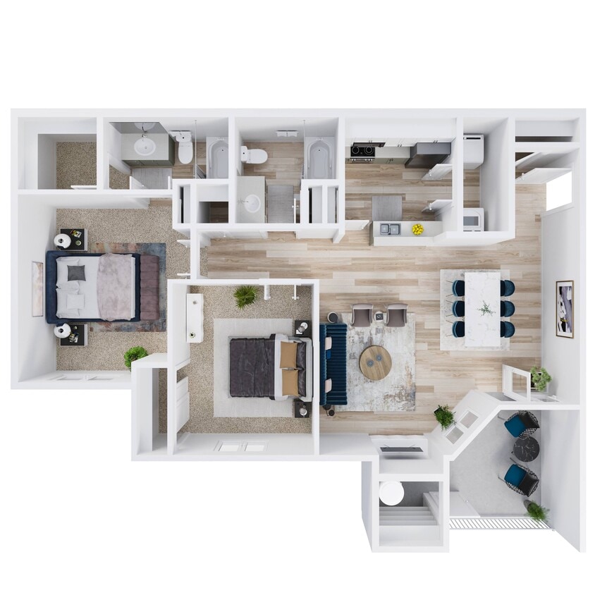 Floor Plan - 2 Bed 2 Bath A