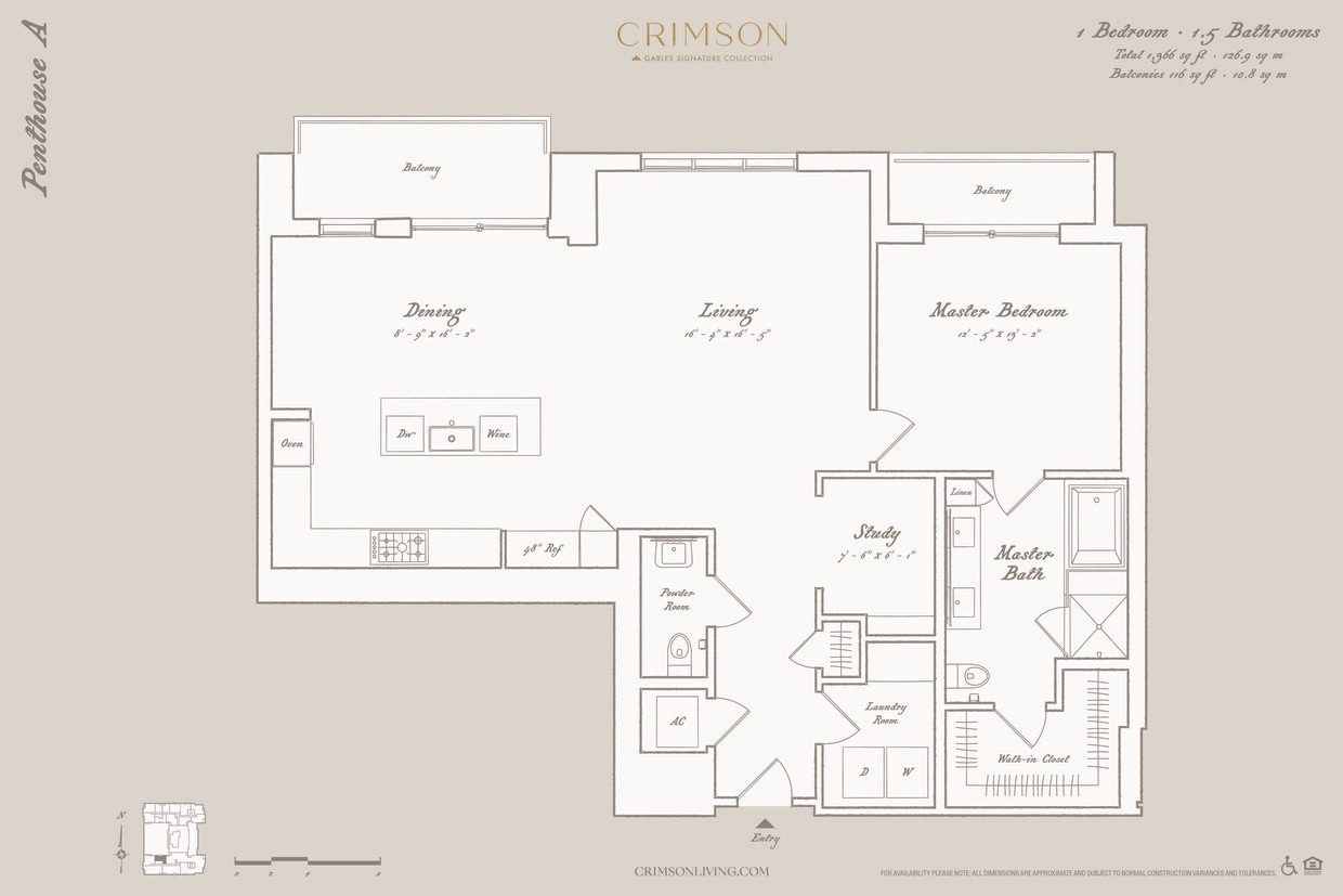 Floor Plan - Penthouse A with study