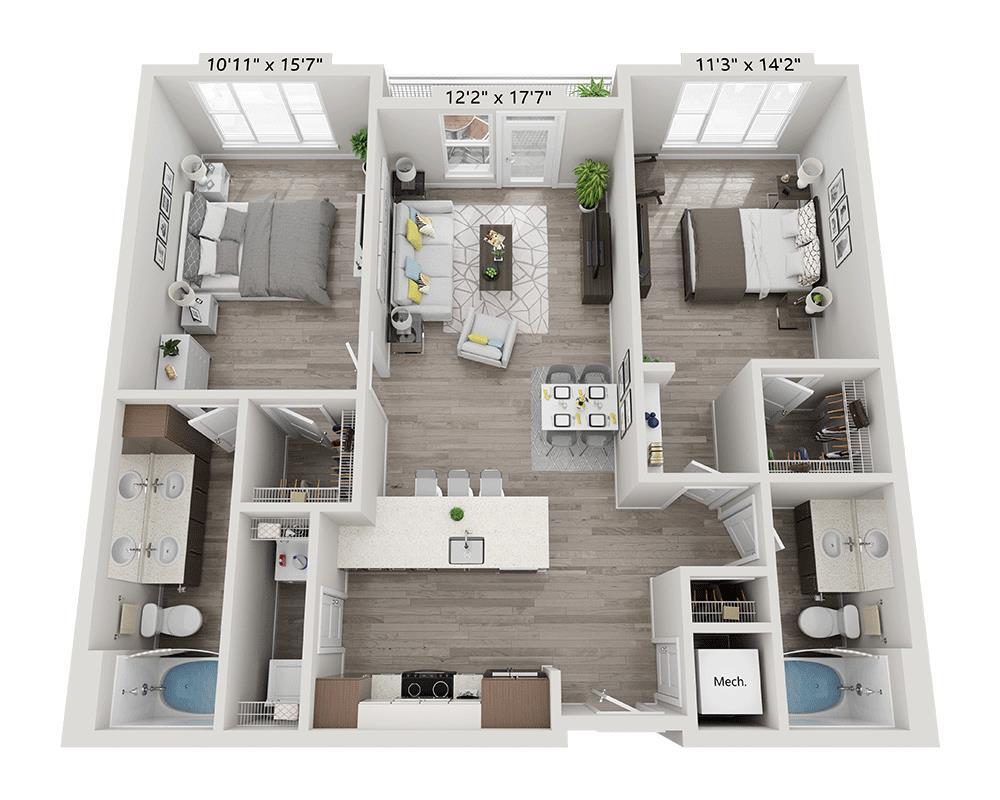 Floor Plan - Two Bedroom B2I