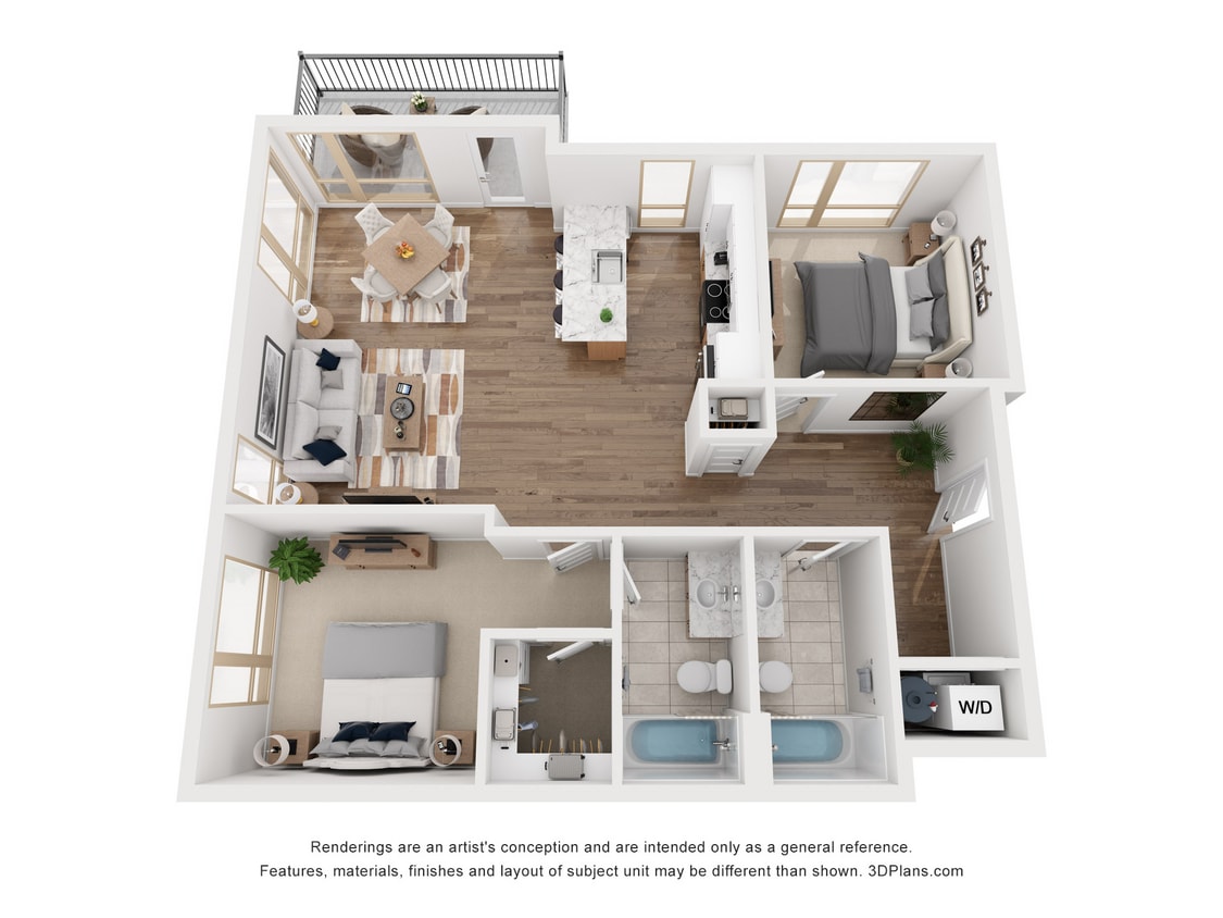 Floor Plan - 2 Bedroom 2 Bath