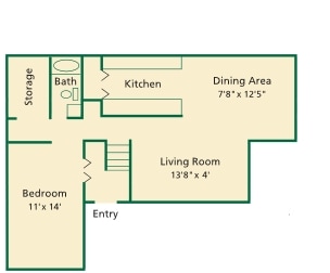 1BR/1BA - One Bedroom 
