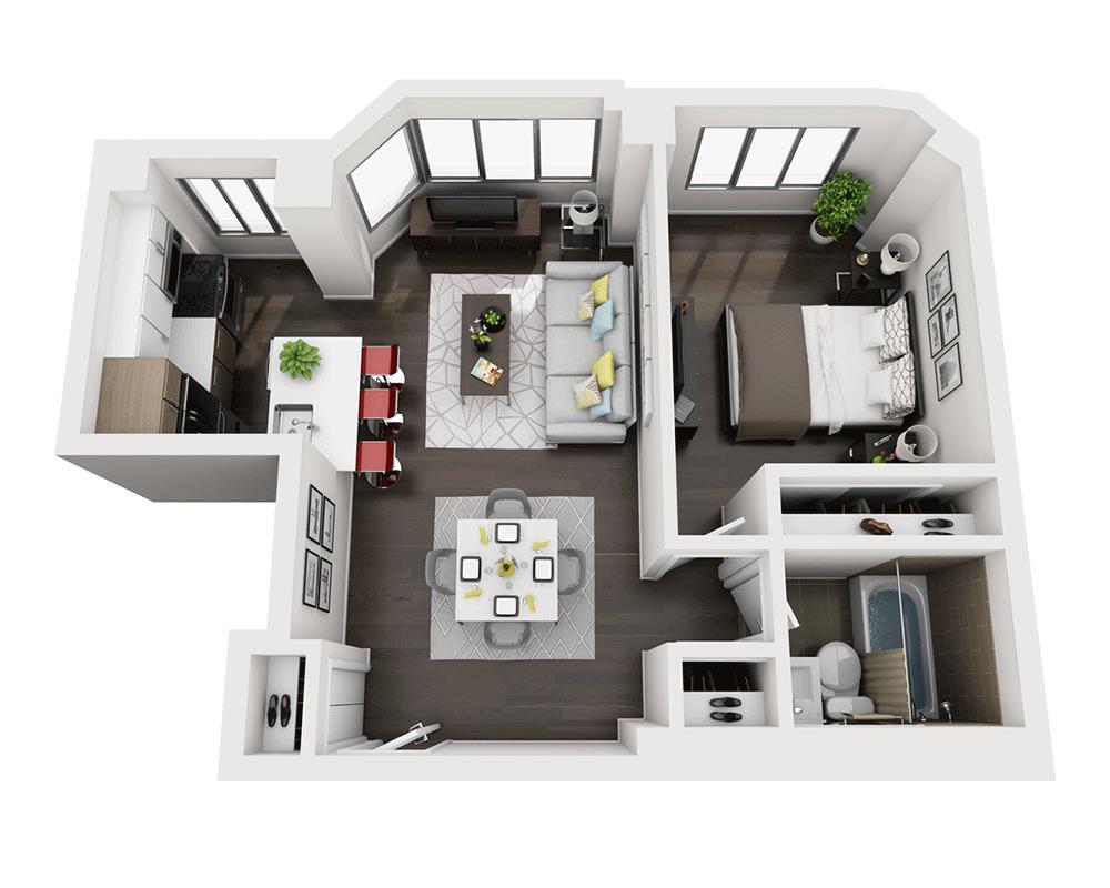 Floor Plan - One Bedroom A1E
