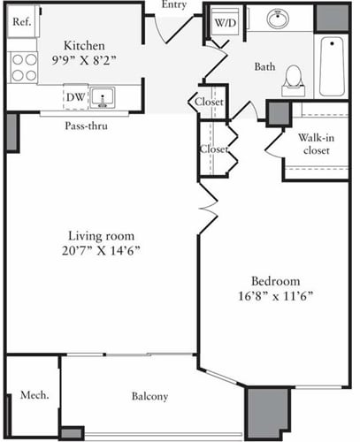 Floor Plan - 1 Bedroom I