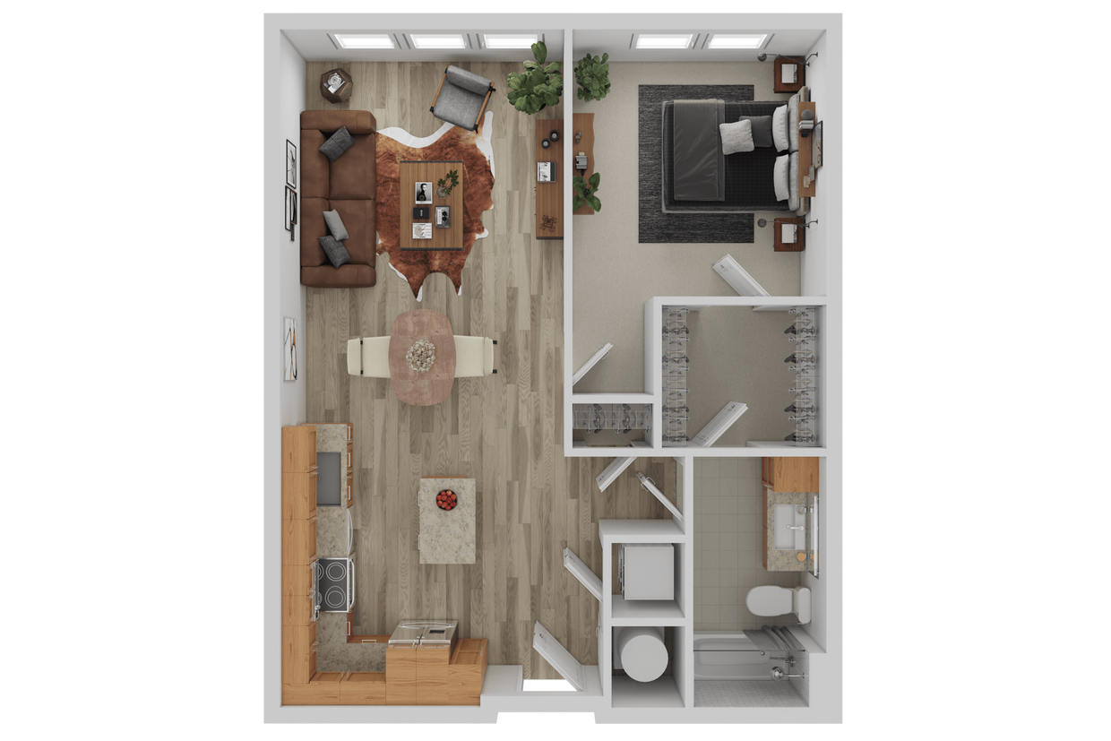 Floor Plan - Deluxe 1 Bedroom 1 Bath