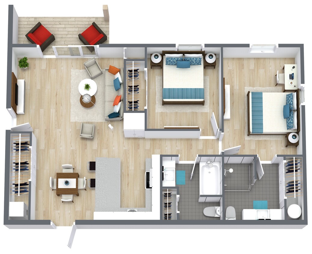 Floor Plan - Two Bedroom Two Bathroom