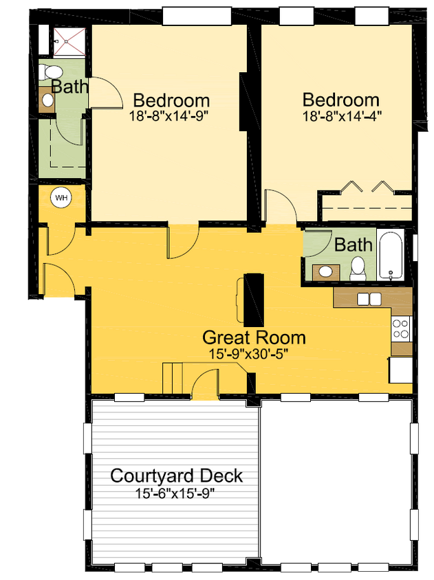 Floor Plan - 2 Bedrooms  2 Bathrooms