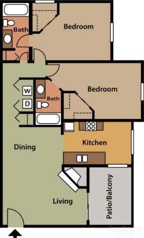 Floor Plan - 2x2 BR