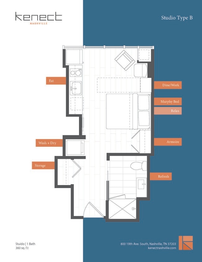 Floor Plan - Studio Unfurnished