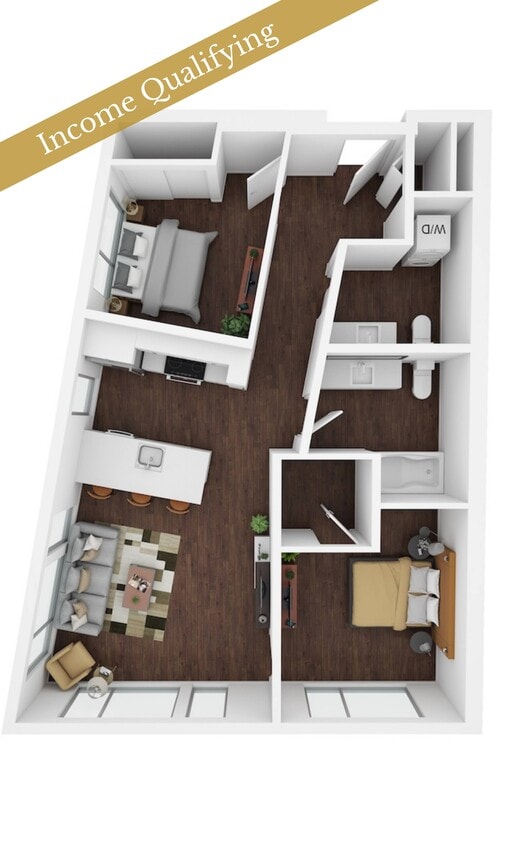 Floor Plan - 2 Bed/2 Bath MFTE-F4
