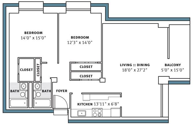 Floor Plan - 2B-B